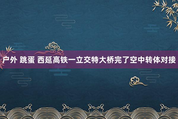 户外 跳蛋 西延高铁一立交特大桥完了空中转体对接