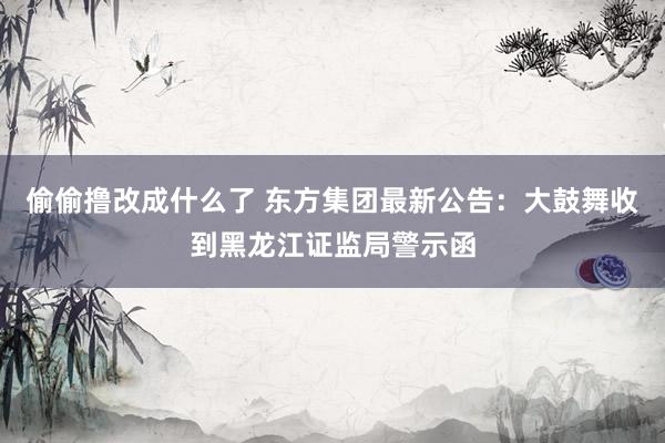 偷偷撸改成什么了 东方集团最新公告：大鼓舞收到黑龙江证监局警示函