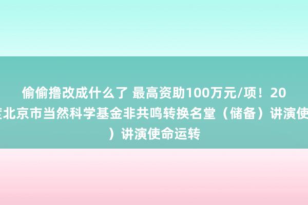 偷偷撸改成什么了 最高资助100万元/项！2025年度北京市当然科学基金非共鸣转换名堂（储备）讲演使命运转