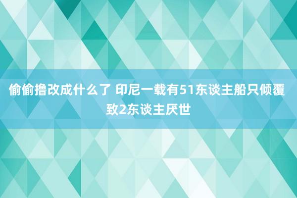 偷偷撸改成什么了 印尼一载有51东谈主船只倾覆 致2东谈主厌世