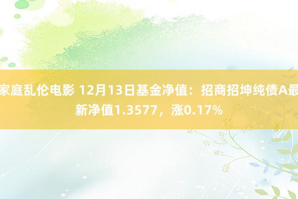 家庭乱伦电影 12月13日基金净值：招商招坤纯债A最新净值1.3577，涨0.17%