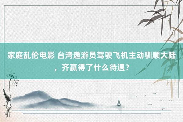 家庭乱伦电影 台湾遨游员驾驶飞机主动驯顺大陆，齐赢得了什么待遇？