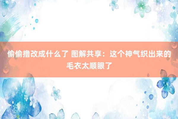 偷偷撸改成什么了 图解共享：这个神气织出来的毛衣太顺眼了