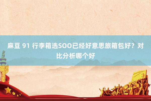 麻豆 91 行李箱选SOO已经好意思旅箱包好？对比分析哪个好