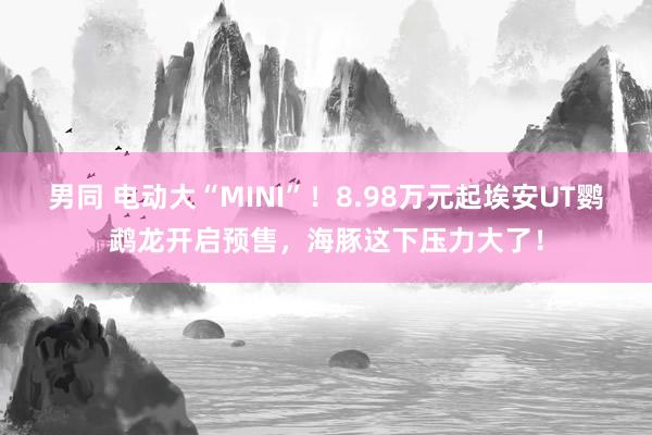 男同 电动大“MINI”！8.98万元起埃安UT鹦鹉龙开启预售，海豚这下压力大了！