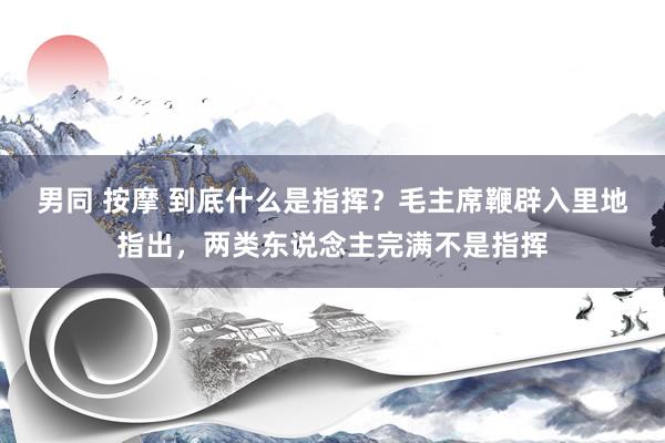 男同 按摩 到底什么是指挥？毛主席鞭辟入里地指出，两类东说念主完满不是指挥